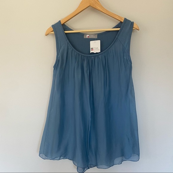 Tina Stephens Tops - Silk Sleeveless Lined Top Made in Italy